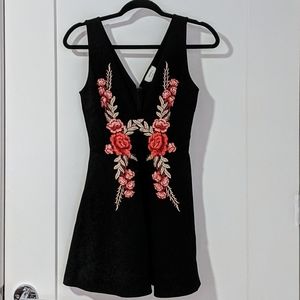 Mystic Floral Embroidered Sleeveless Dress